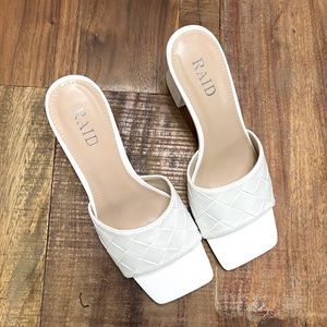 Albie Woven Slip-On Block Heel Sandals BRAND NEW